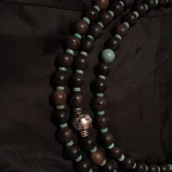 Coldwater Creek necklace wood and turquoise - Picture 5 of 5